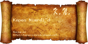 Kepes Nimród névjegykártya